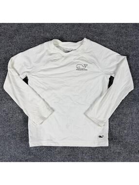 Vineyard Vines White Long Sleeve Sun Shirt Whale Sz 6 - Rash Guard, Activewear